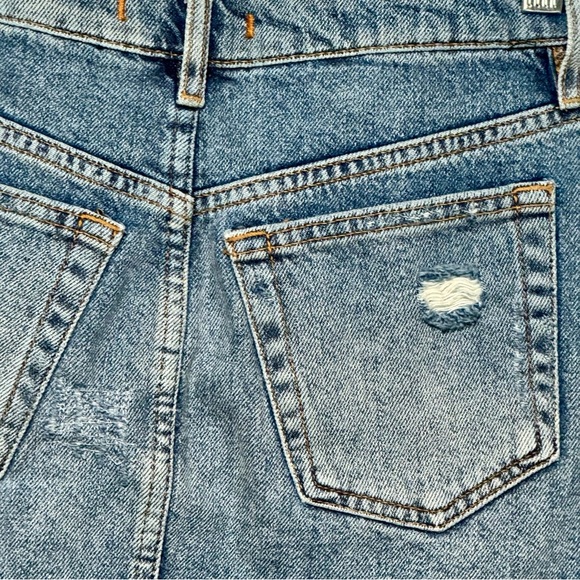 We The Free | Free People Distressed High Rise Raw Hem Button Front Mini Skirt - Picture 10 of 12